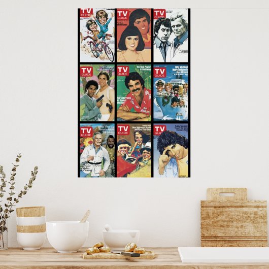 TV Guide Hoesjes Grote shows van gisteren Poster (Keuken)