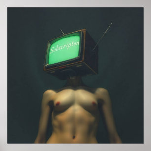 Tv-hoofd: abonneren op chaos poster