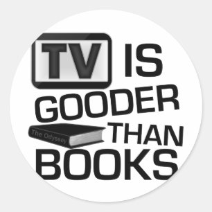 Tv is goeder dan Books Funny Ronde Sticker