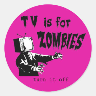 TV is voor zombies Ronde Sticker