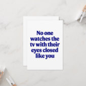 TV Joke Vaderdag Dad Joke Husband Gift Kaart (Voorkant / Achterkant in situ)