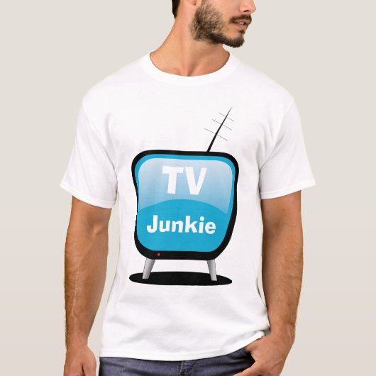 TV Junkie - T-shirt TV style dessin animé (Devant)