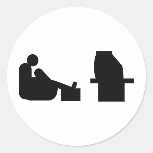 Tv kijken ronde sticker (Voorkant)