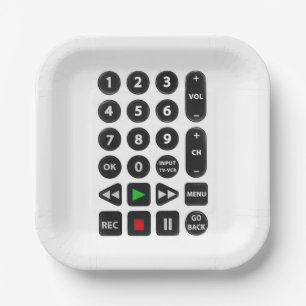 TV Remote met VCR-Button Papieren Bordje