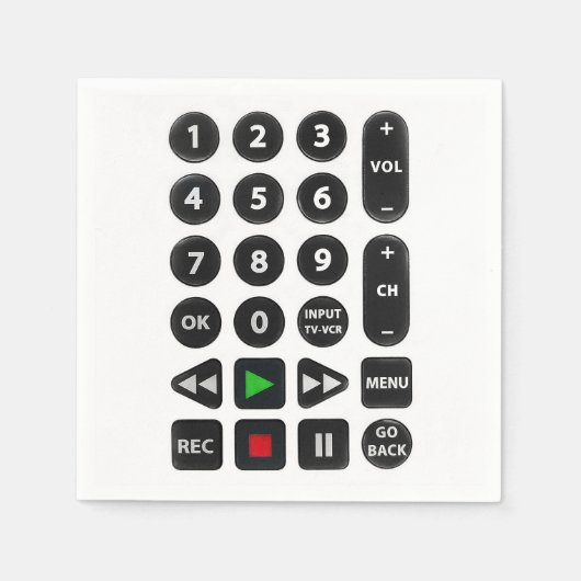 TV Remote met VCR-Button Servet (Voorkant)