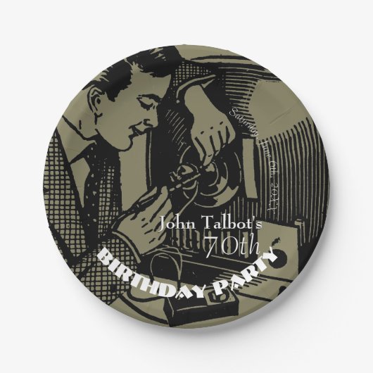 tv-reparateur 70e verjaardag P Bord (Voorkant)