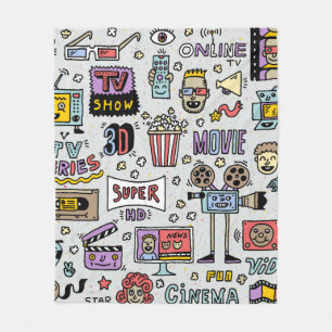 TV Shows, serie en films Funny Doodle Fleece Deken