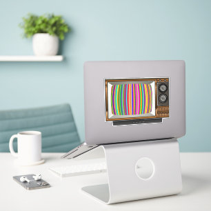tv-Sticker met kleurrijke teststrepen Sticker