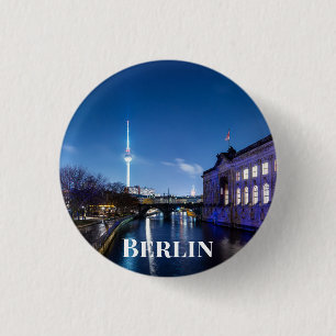Tv-toren en museumeiland in Berlijn, Duitsland Ronde Button 3,2 Cm