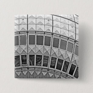 Tv Tower (Fernsehturm), Berlijn, artistiek (tv15bw Vierkante Button 5,1 Cm