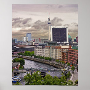 Tv Tower (Fernsehturm), Berlijn, panoramisch (tv11 Poster