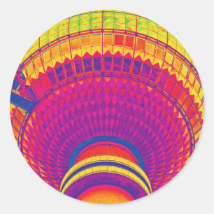 Tv Tower (Fernsehturm), Berlijn, Regenboogkleur (t Ronde Sticker