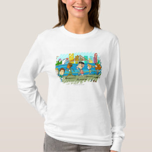 Tv-verslaggevers met mikken op sportweddenschappen t-shirt