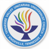 TVUUC Chalice Logo Medium Blue Circle Sticker (Voorkant)