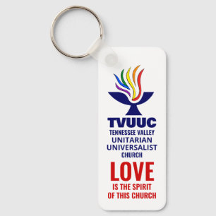 TVUUC Chalice Logo Symbool, Liefde is de Geest Sleutelhanger