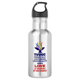 TVUUC Chalice Logo Symbool, Liefde is de Geest Waterfles