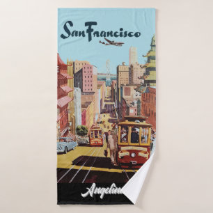 TWA San Francisco Poster chromolithografie kunst Bad Handdoek