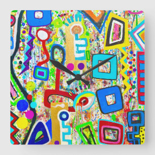 Twaalf 20 wandklok vierkante klok