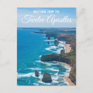 Twaalf Apostelen Great Ocean Road Lucht Luchtfoto Briefkaart