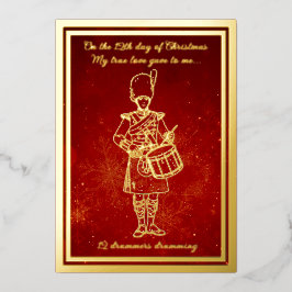 Twaalf dagen Kerst, Drummers Drumming Folie Feestdagenkaart