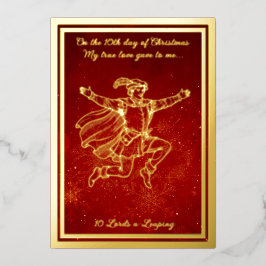 Twaalf dagen kerst, Lords a-leaping Folie Feestdagenkaart