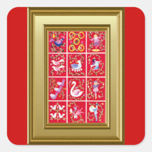 Twaalf dagen Kerst sticker