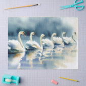 Twaalf dagen kerst: zwanen A-zwemmen (B), Tissuepapier (Craft)