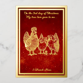 Twaalf dagen Kerstmis, Franse kippen Folie Feestdagenkaart