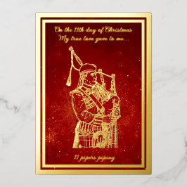 Twaalf dagen Kerstmis, Pipers Piping Folie Feestdagenkaart