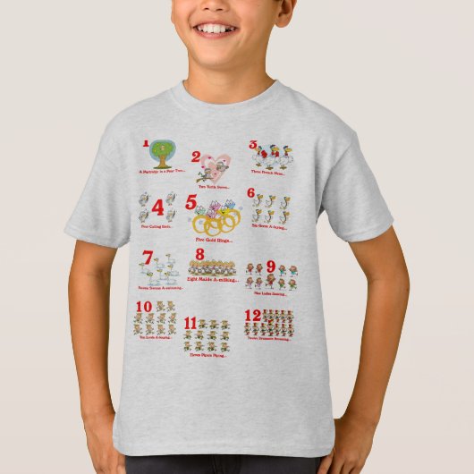 Twaalf dagen met kerstzingend Kinder shirt (Voorkant)