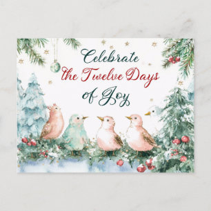 Twaalf Dagen van Kerst Poster Feestdagenkaart