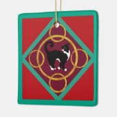 Twaalf dagen van Kerstmis met Kat 5e Dag Keramisch Ornament (Links)