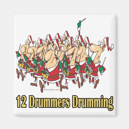 twaalf drummers 12e twaalfde dag magneet (Voorkant)