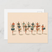 Twaalf drummers drummen mid-mod stencil-stijl 1 briefkaart (Voorkant / Achterkant)