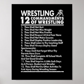 Twaalf geboden van Wrestling Funny Wrestle Fan Poster
