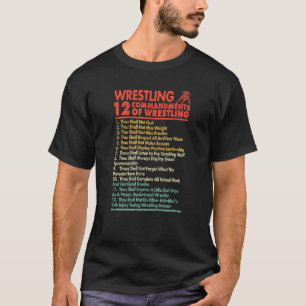 Twaalf geboden van Wrestling Wrest Fan Wrest T-shirt