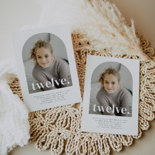 Twaalf gebogen foto verjaardag kaart
