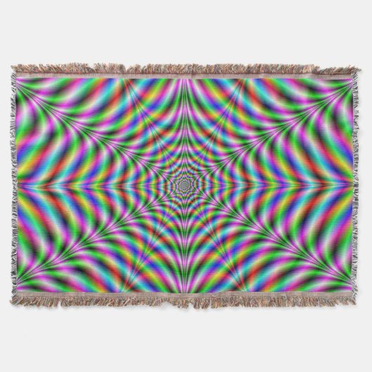 Twaalf gekleurde Psychedelic Web van de Drow Blank Deken (Voorkant)