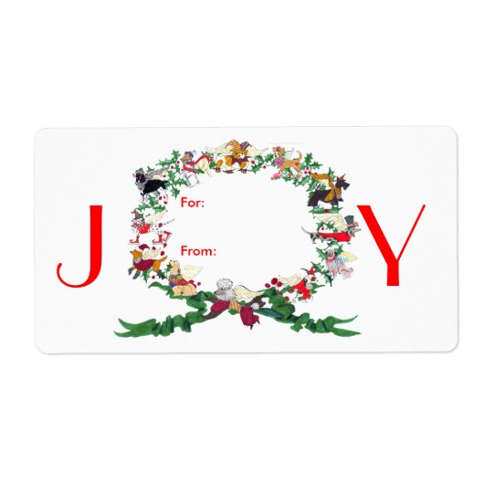 Twaalf Honden van Kerstcadeau Label Sticker (Voorkant)