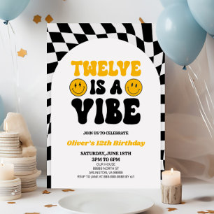 Twaalf is een vibe retro eerste 12e verjaardagsfee kaart