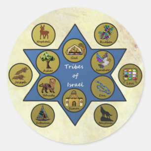 Twaalf Israëlische stammen Ronde Sticker