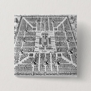 Twaalf Israëlische stammen Vierkante Button 5,1 Cm