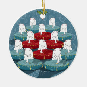 Twaalf katten drummen... keramisch ornament