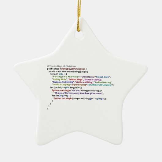 Twaalf kerstdagen in Java Keramisch Ornament (Voorkant)