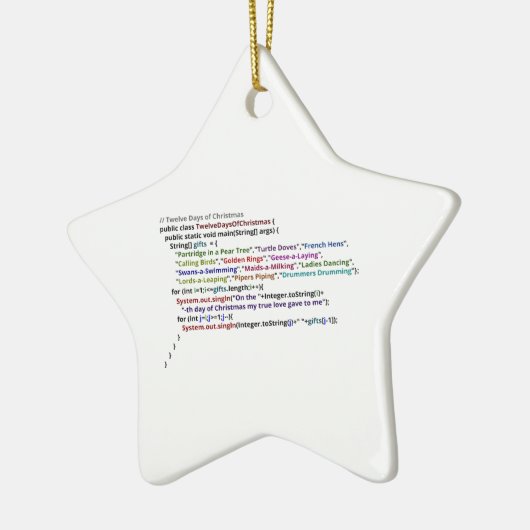 Twaalf kerstdagen in Java Keramisch Ornament (Links)