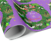 Twaalf kerstdagen met hartachtergrond cadeaupapier (Rol Hoek)