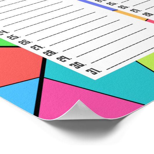 Twaalf kleuren - Aangepast, permanent verjaardagsk Poster