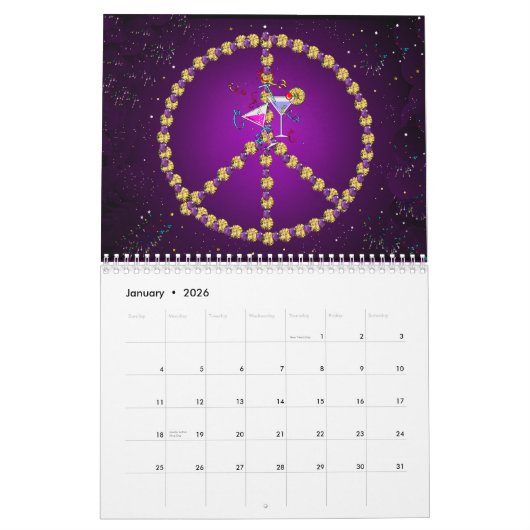 twaalf maanden vrede kalender (Jan 2026)