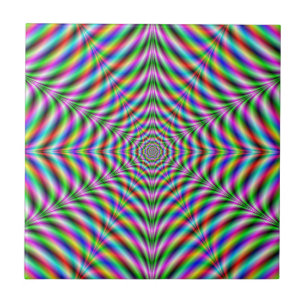 Twaalf Psychedelic Web tegel Tegeltje