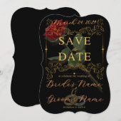 Twaalf rozen | Bewaar de datum Save The Date (Voorkant / Achterkant)